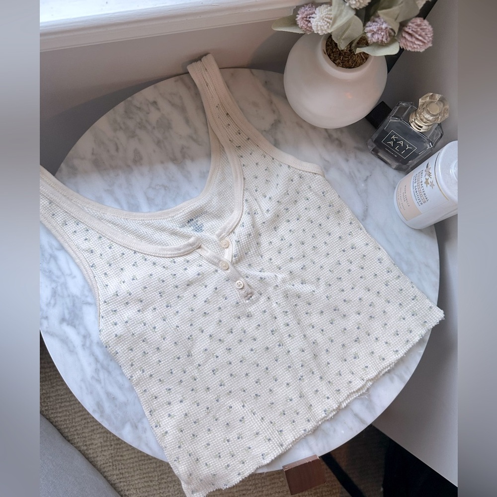 brandy meville cream floral tank
